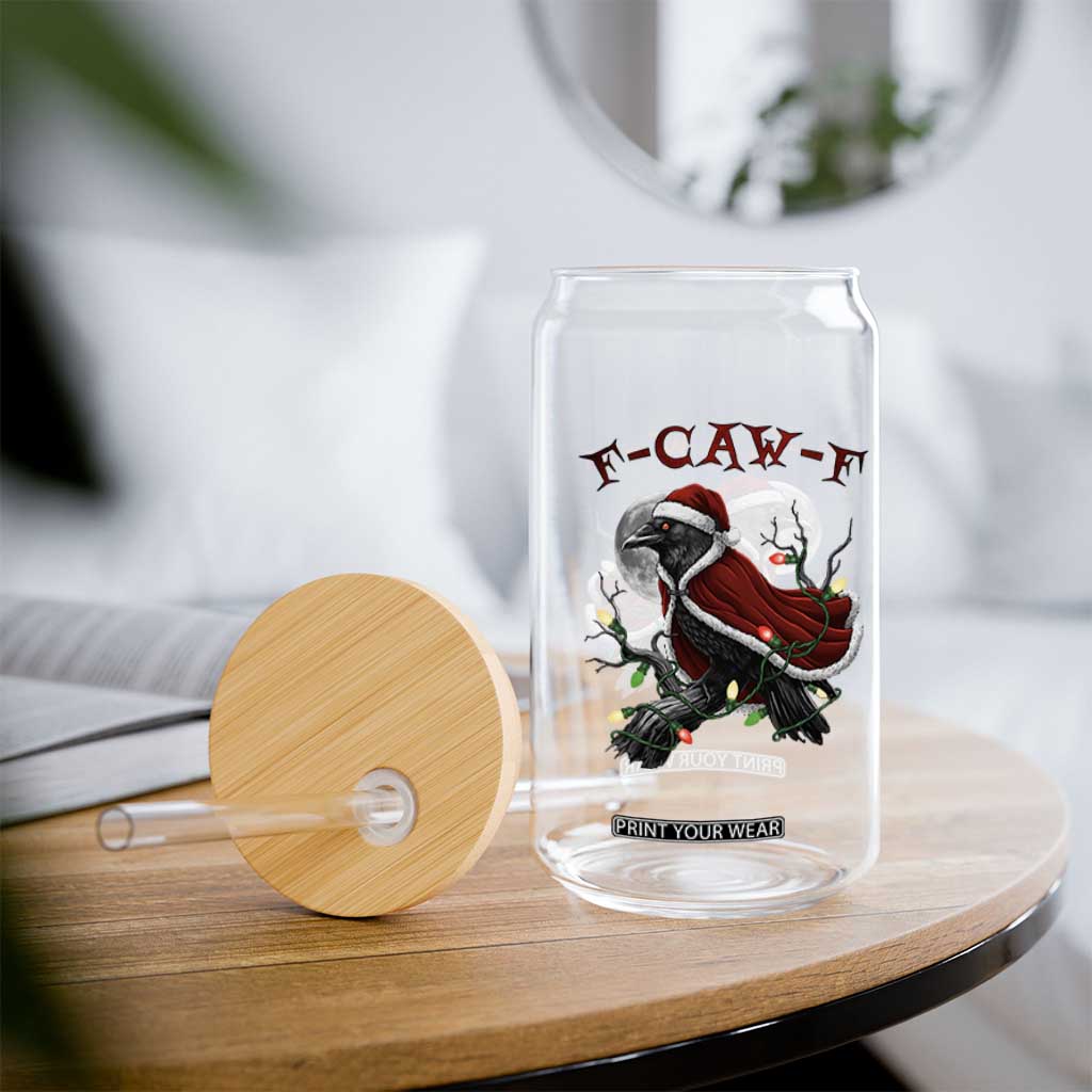 F Caw F Raven Sarcastic Joke Glass Can Holiday Gag Gift TS12 Print Your Wear