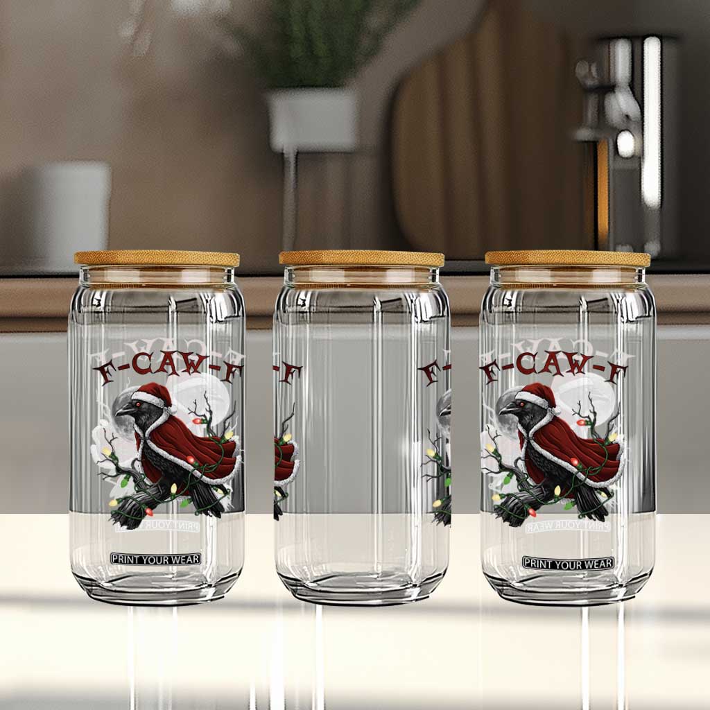 F Caw F Raven Sarcastic Joke Glass Can Holiday Gag Gift TS12 Print Your Wear