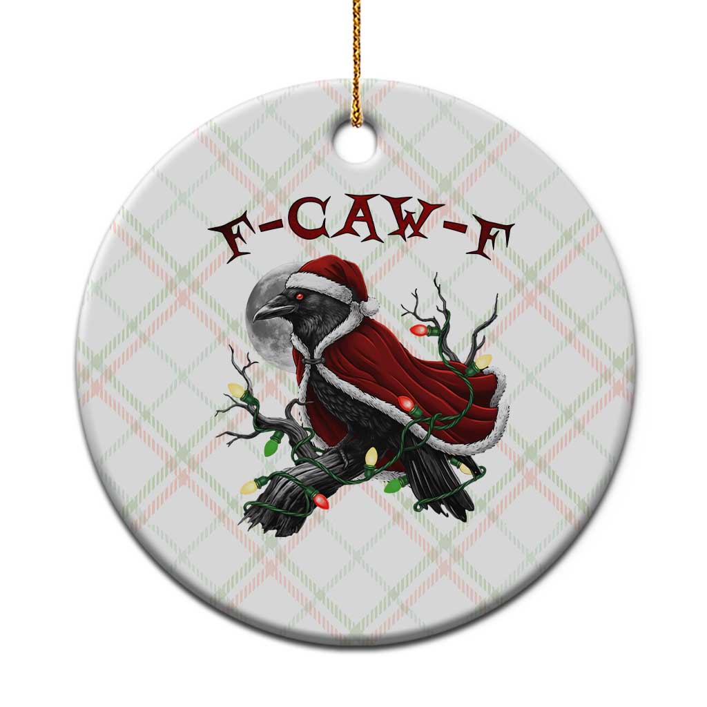 F Caw F Raven Sarcastic Joke Ceramic Ornament Holiday Gag Gift TS12 1pc Christmas Plaid Print Your Wear