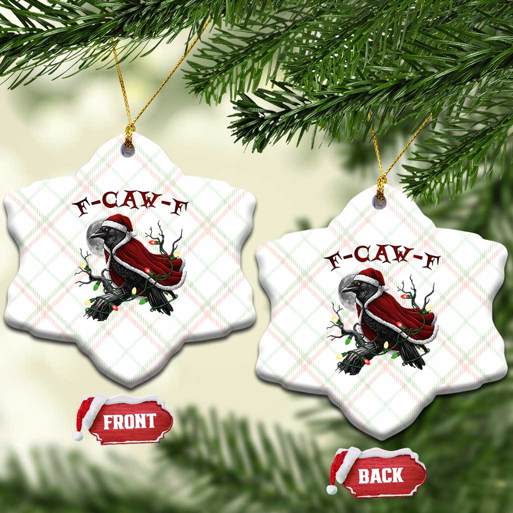 F Caw F Raven Sarcastic Joke Ceramic Ornament Holiday Gag Gift TS12 Print Your Wear