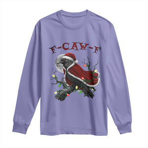 F Caw F Raven Sarcastic Joke Long Sleeve Shirt Holiday Gag Gift TS12 Violet Print Your Wear