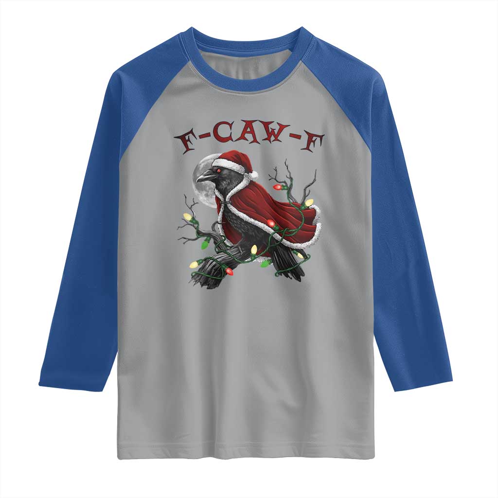 F Caw F Raven Sarcastic Joke Raglan Shirt Holiday Gag Gift TS12 Sport Gray Royal Print Your Wear