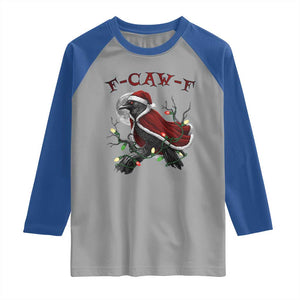 F Caw F Raven Sarcastic Joke Raglan Shirt Holiday Gag Gift TS12 Sport Gray Royal Print Your Wear