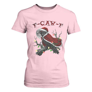 F Caw F Raven Sarcastic Joke T Shirt For Women Holiday Gag Gift TS12 Light Pink Print Your Wear
