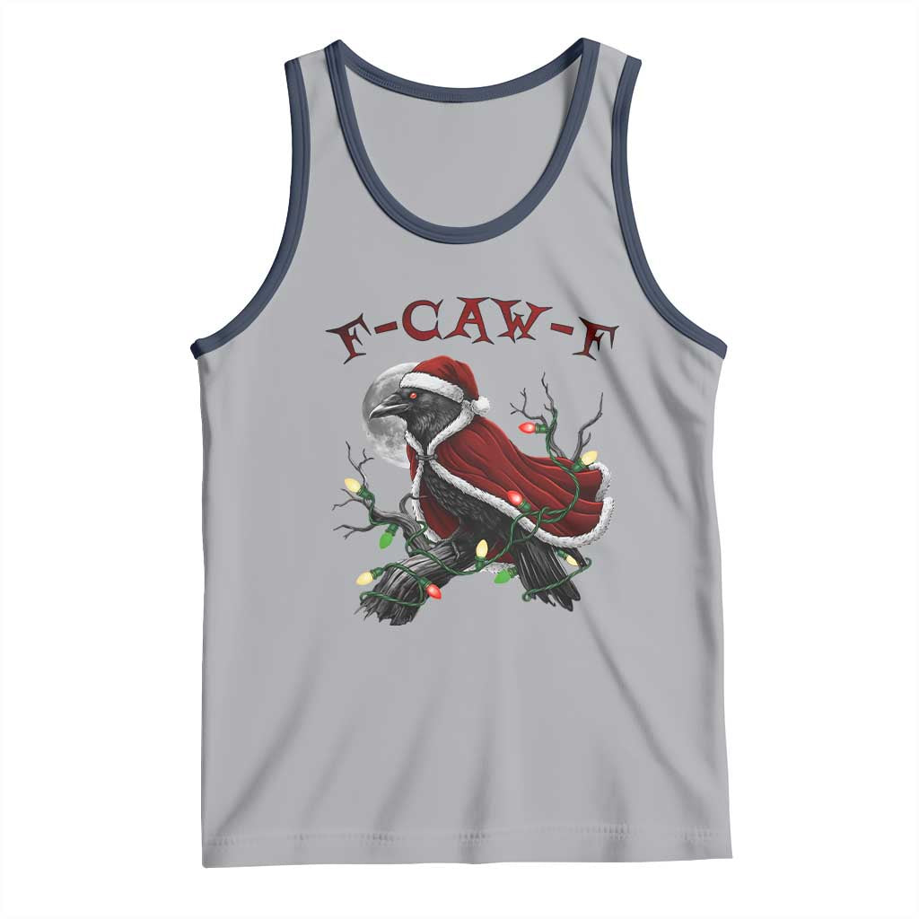 F Caw F Raven Sarcastic Joke Tank Top Holiday Gag Gift TS12 Athletic Heather Navy Print Your Wear
