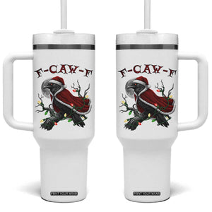 F Caw F Raven Sarcastic Joke Tumbler With Handle Holiday Gag Gift TS12 One Size: 40 oz White Print Your Wear