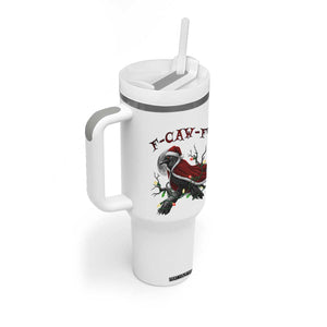 F Caw F Raven Sarcastic Joke Tumbler With Handle Holiday Gag Gift TS12 Print Your Wear