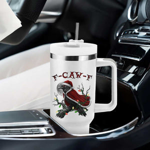 F Caw F Raven Sarcastic Joke Tumbler With Handle Holiday Gag Gift TS12 Print Your Wear