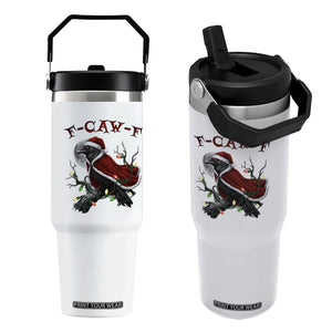F Caw F Raven Sarcastic Joke Flip Straw Tumbler Holiday Gag Gift TS12 One Size: 30 oz White Print Your Wear
