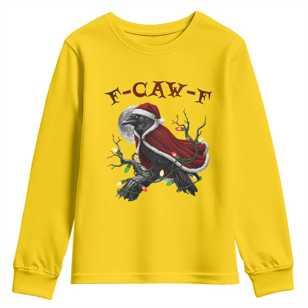 F Caw F Raven Sarcastic Joke Youth Sweatshirt Holiday Gag Gift TS12 Daisy Print Your Wear