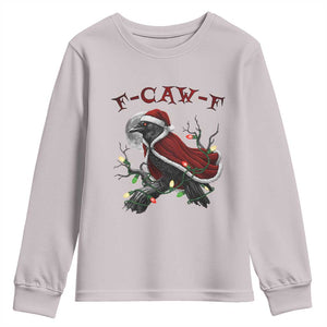 F Caw F Raven Sarcastic Joke Youth Sweatshirt Holiday Gag Gift TS12 Ice Gray Print Your Wear