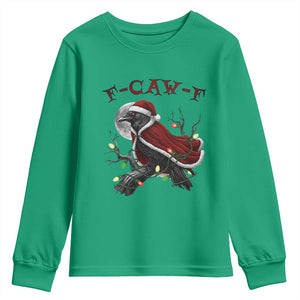 F Caw F Raven Sarcastic Joke Youth Sweatshirt Holiday Gag Gift TS12 Irish Green Print Your Wear