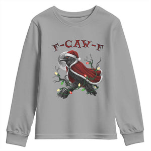 F Caw F Raven Sarcastic Joke Youth Sweatshirt Holiday Gag Gift TS12 Sport Gray Print Your Wear