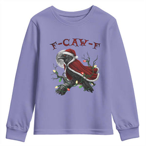 F Caw F Raven Sarcastic Joke Youth Sweatshirt Holiday Gag Gift TS12 Violet Print Your Wear