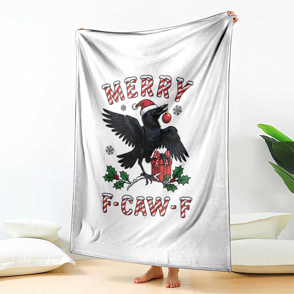 Merry F Caw F Raven Lover Throw Blanket Funny Holidays Gift TS12 Print Your Wear