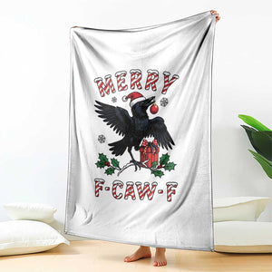 Merry F Caw F Raven Lover Throw Blanket Funny Holidays Gift TS12 Print Your Wear