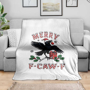 Merry F Caw F Raven Lover Throw Blanket Funny Holidays Gift TS12 Print Your Wear