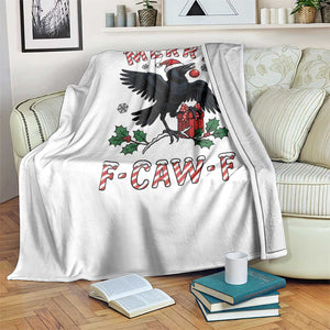 Merry F Caw F Raven Lover Throw Blanket Funny Holidays Gift TS12 Print Your Wear