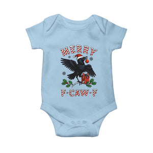 Merry F Caw F Raven Lover Baby Onesie Funny Holidays Gift TS12 Light Blue Print Your Wear
