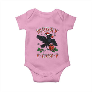 Merry F Caw F Raven Lover Baby Onesie Funny Holidays Gift TS12 Light Pink Print Your Wear