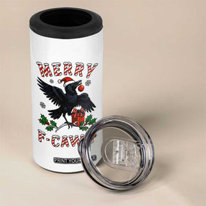 Merry F Caw F Raven Lover 4 in 1 Can Cooler Tumbler Funny Holidays Gift TS12 Print Your Wear