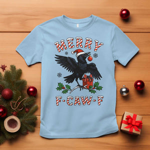 Merry F Caw F Raven Lover T Shirt Funny Holidays Gift TS12 Light Blue Print Your Wear