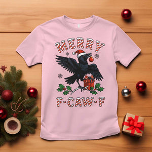 Merry F Caw F Raven Lover T Shirt Funny Holidays Gift TS12 Light Pink Print Your Wear