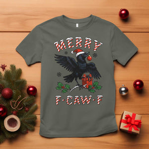 Merry F Caw F Raven Lover T Shirt Funny Holidays Gift TS12 Military Green Print Your Wear