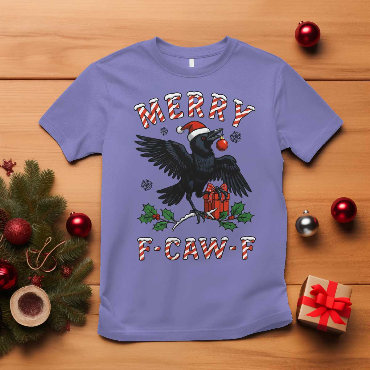 Merry F Caw F Raven Lover T Shirt Funny Holidays Gift TS12 Violet Print Your Wear