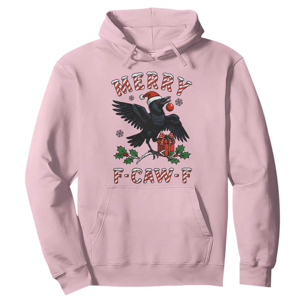 Merry F Caw F Raven Lover Hoodie Funny Holidays Gift TS12 Light Pink Print Your Wear