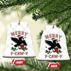 Merry F Caw F Raven Lover Ceramic Ornament Funny Holidays Gift TS12 Print Your Wear