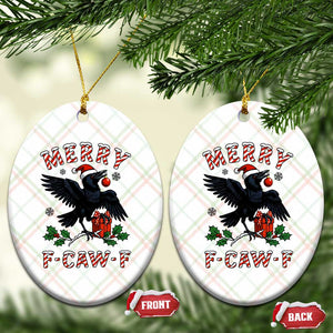 Merry F Caw F Raven Lover Ceramic Ornament Funny Holidays Gift TS12 Print Your Wear