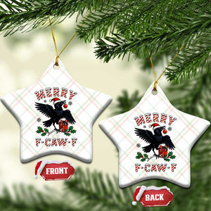 Merry F Caw F Raven Lover Ceramic Ornament Funny Holidays Gift TS12 Print Your Wear