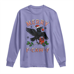 Merry F Caw F Raven Lover Long Sleeve Shirt Funny Holidays Gift TS12 Violet Print Your Wear