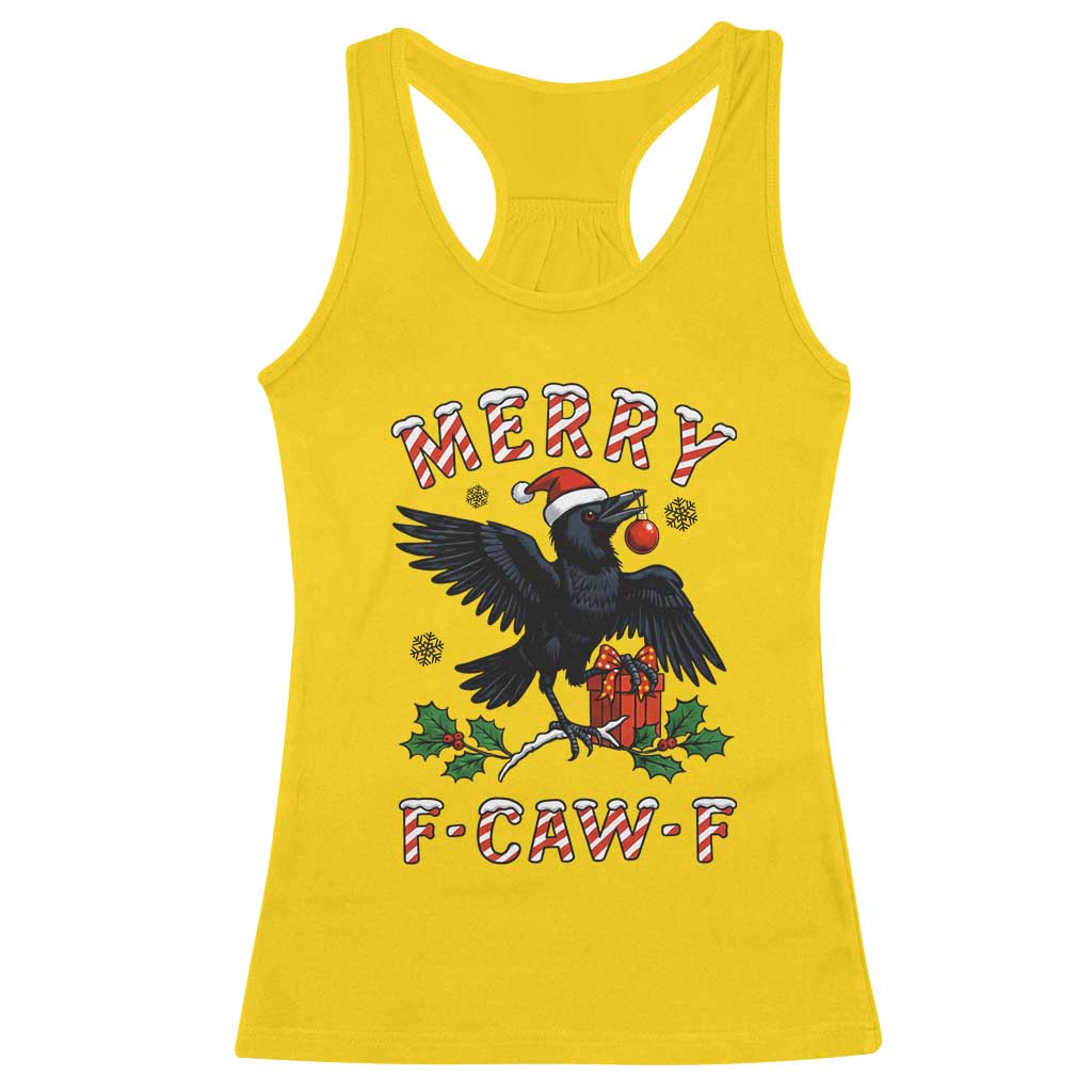 Merry F Caw F Raven Lover Racerback Tank Top Funny Holidays Gift TS12 Daisy Print Your Wear
