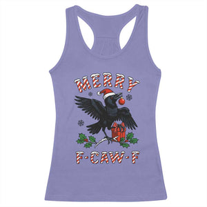 Merry F Caw F Raven Lover Racerback Tank Top Funny Holidays Gift TS12 Violet Print Your Wear