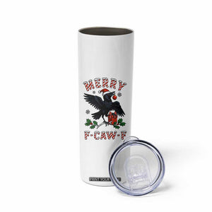 Merry F Caw F Raven Lover Skinny Tumbler Funny Holidays Gift TS12 Print Your Wear