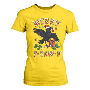 Merry F Caw F Raven Lover T Shirt For Women Funny Holidays Gift TS12 Daisy Print Your Wear