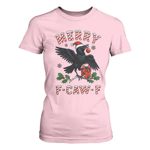 Merry F Caw F Raven Lover T Shirt For Women Funny Holidays Gift TS12 Light Pink Print Your Wear