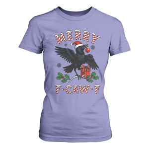 Merry F Caw F Raven Lover T Shirt For Women Funny Holidays Gift TS12 Violet Print Your Wear