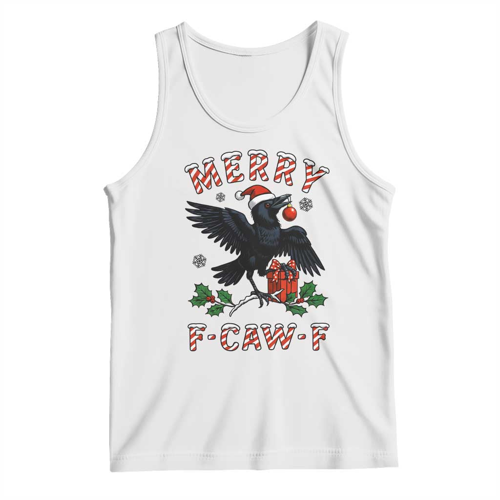 Merry F Caw F Raven Lover Tank Top Funny Holidays Gift TS12 White Print Your Wear