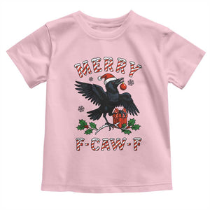 Merry F Caw F Raven Lover Toddler T Shirt Funny Holidays Gift TS12 Light Pink Print Your Wear