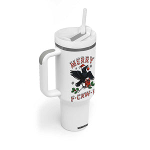 Merry F Caw F Raven Lover Tumbler With Handle Funny Holidays Gift TS12 Print Your Wear
