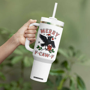 Merry F Caw F Raven Lover Tumbler With Handle Funny Holidays Gift TS12 Print Your Wear