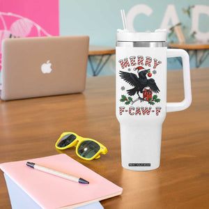 Merry F Caw F Raven Lover Tumbler With Handle Funny Holidays Gift TS12 Print Your Wear