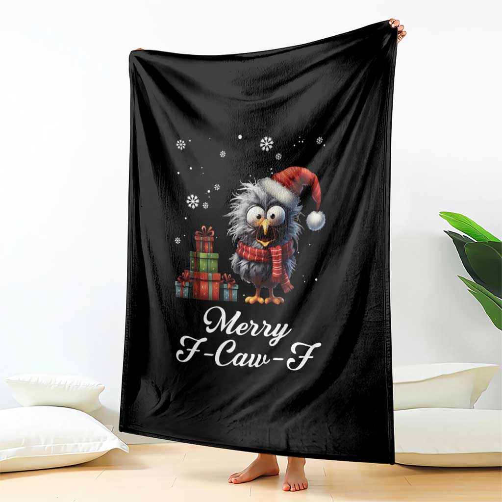Merry F Caw F Raven Lover Throw Blanket Funny Christmas Gift TS12 Print Your Wear