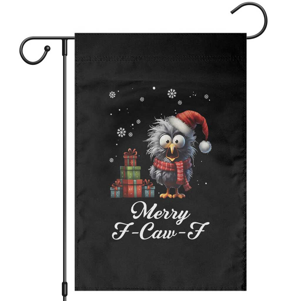 Merry F Caw F Raven Lover Garden Flag Funny Christmas Gift - Print Your Wear