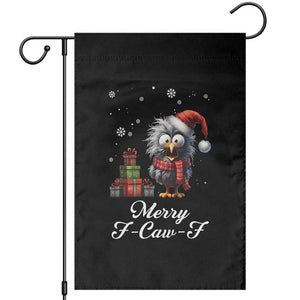 Merry F Caw F Raven Lover Garden Flag Funny Christmas Gift - Print Your Wear