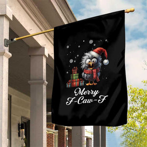 Merry F Caw F Raven Lover Garden Flag Funny Christmas Gift - Print Your Wear