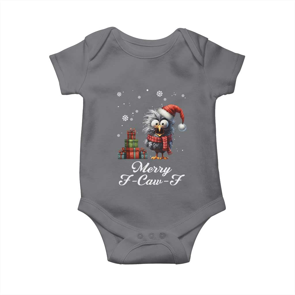 Merry F Caw F Raven Lover Baby Onesie Funny Christmas Gift TS12 Charcoal Print Your Wear